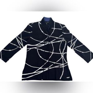 Ming Wang Geometric Raglan Sleeve Jacket